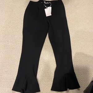 Black cropped flared pants